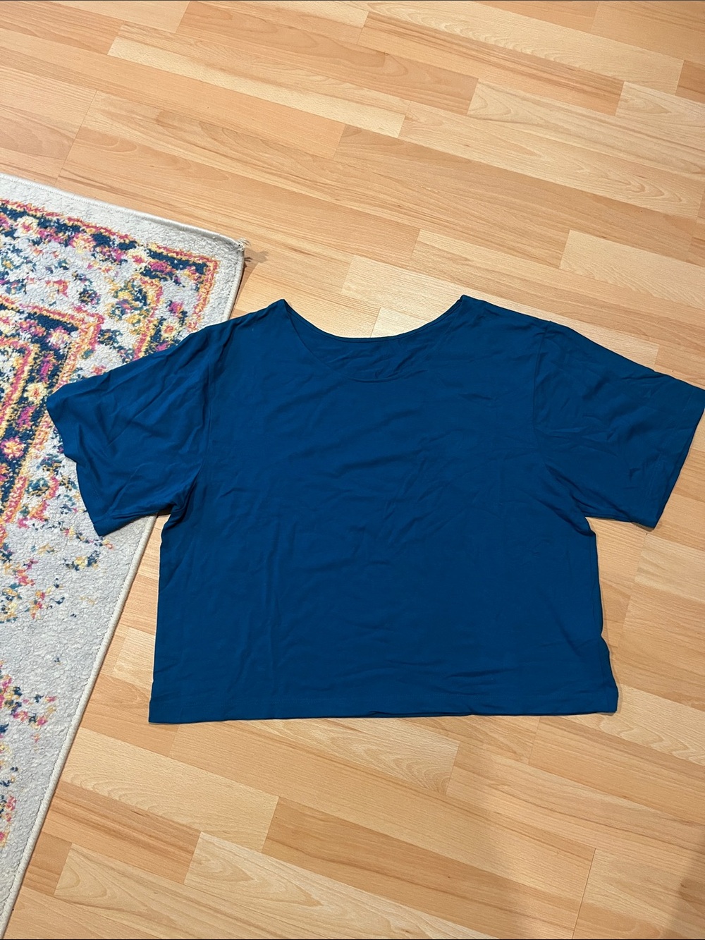 Encircled boxy tee in sapphire